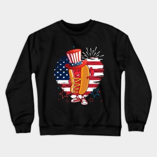 Funny 4th Of July 2021 Fourth Of July For Men's And Women's For 4th Of July Celebration Birthday Gift for hot dog's lovers for 4th of july Crewneck Sweatshirt